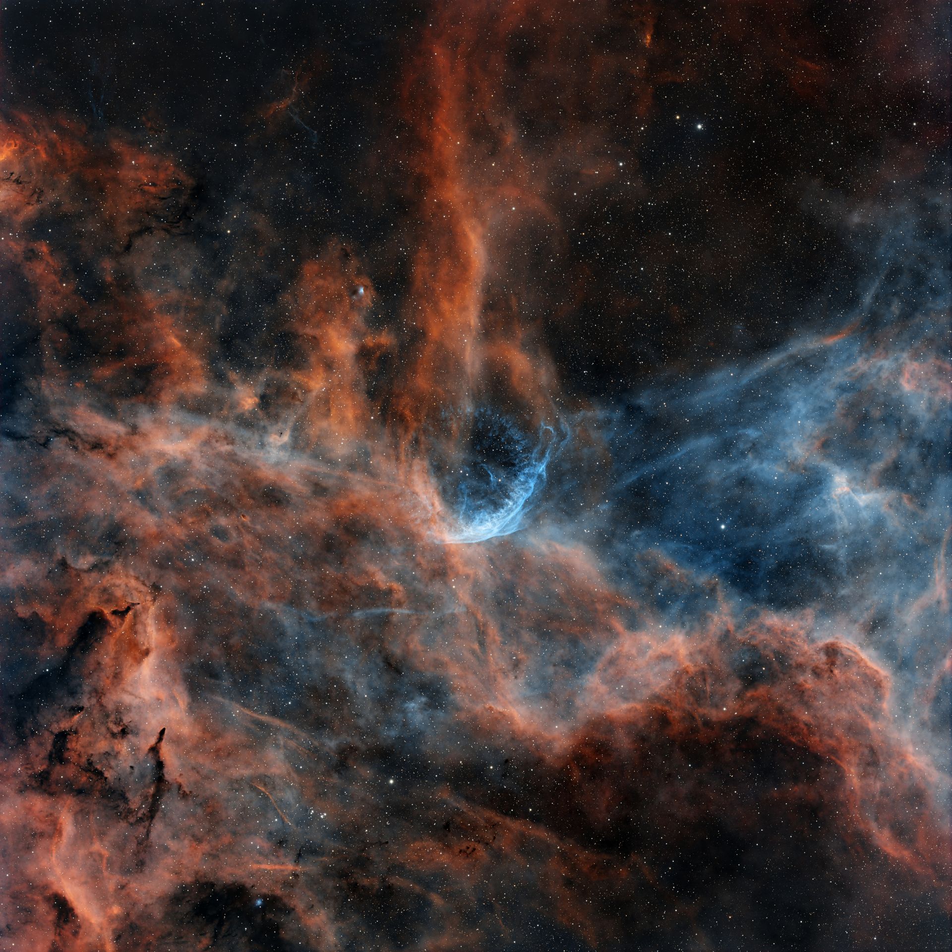 WR 134 Ring Nebula in SHO palette